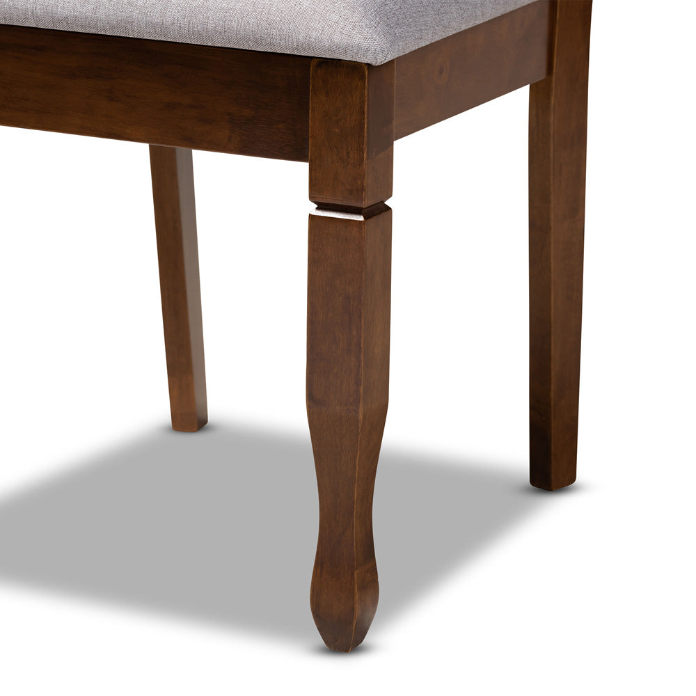Baxton Studio - April Dining Set in Grey/Walnut - April-Grey/Walnut-5PC Dining Set view 6