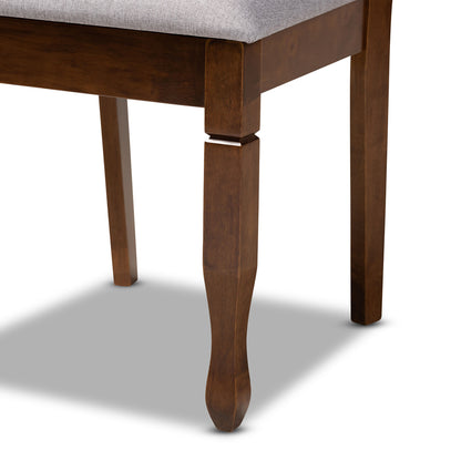 Baxton Studio - April Dining Set in Grey/Walnut - April-Grey/Walnut-5PC Dining Set view 6