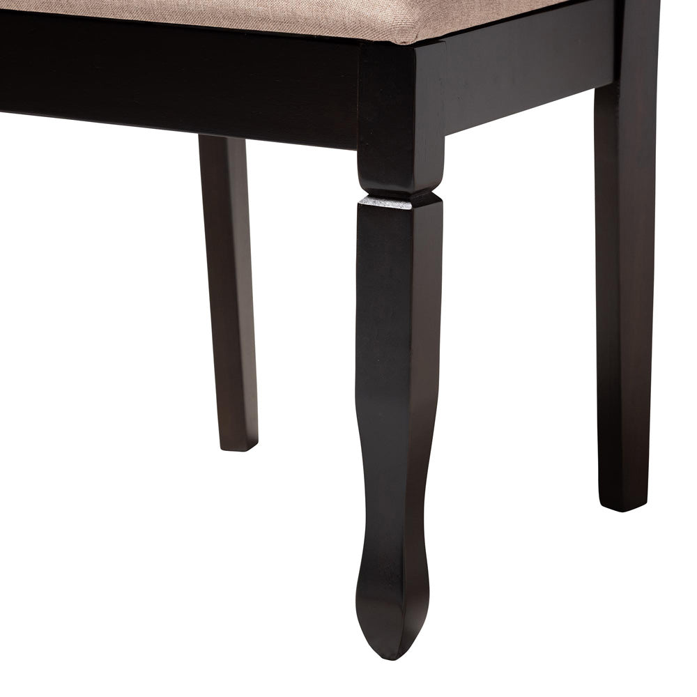 Baxton Studio - April Dining Set in Sand/Dark Brown - Mirela-Sand/Dark Brown-5PC Dining Set view 6