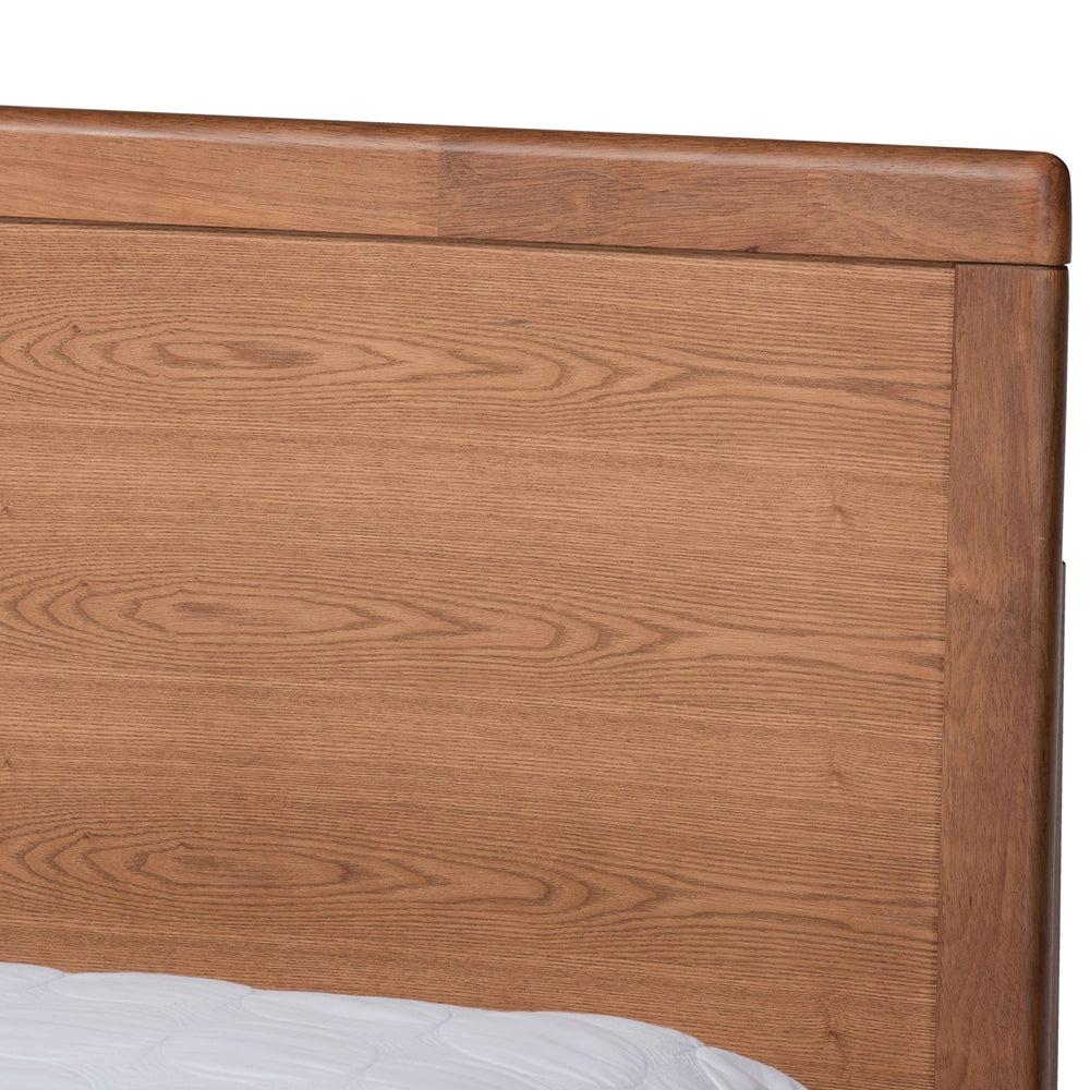 Baxton Studio - Aras Full Size Bed in Ash Walnut - Aras-Ash Walnut-Full view 6