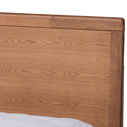 Baxton Studio - Aras Full Size Bed in Ash Walnut - Aras-Ash Walnut-Full view 6
