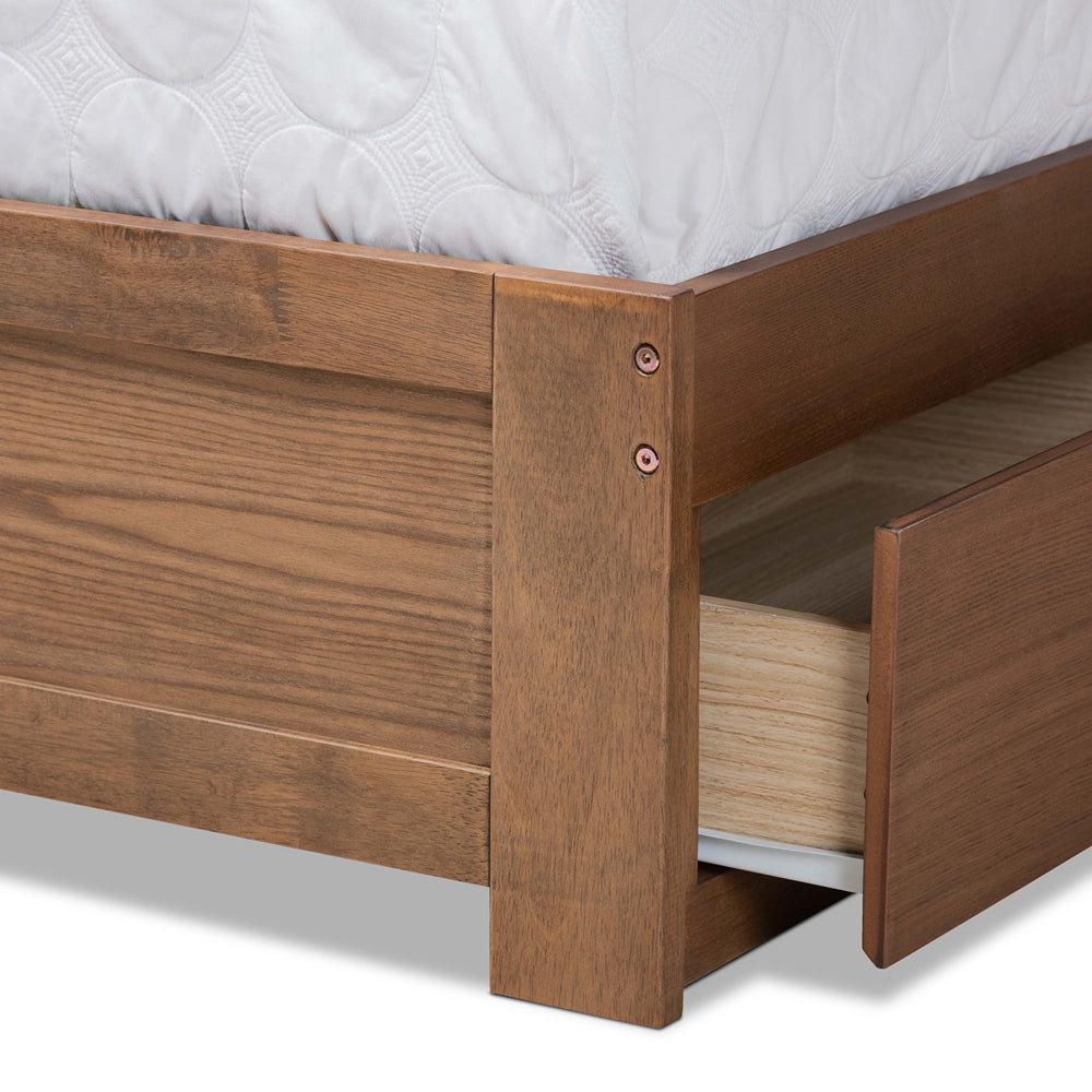Baxton Studio - Aras Full Size Bed in Ash Walnut - Aras-Ash Walnut-Full view 7