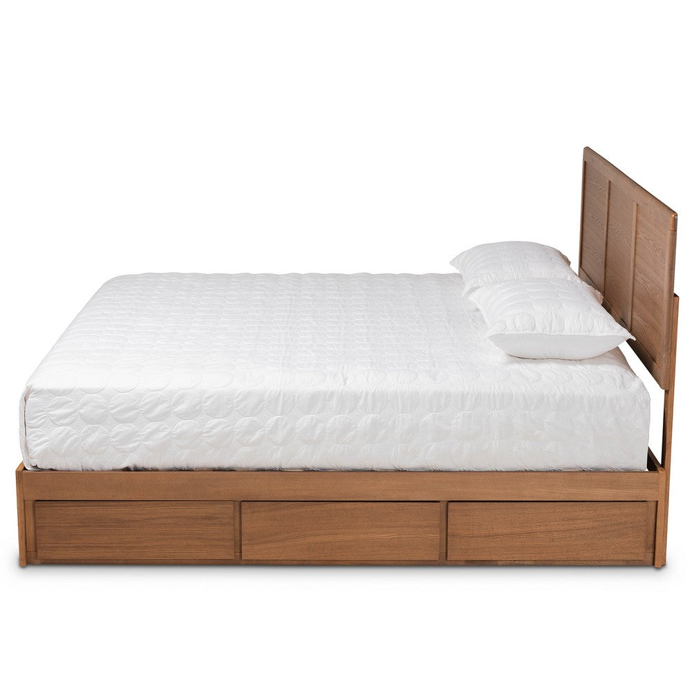 Baxton Studio - Aras King Size Bed in Ash Walnut - Aras-Ash Walnut-King view 3