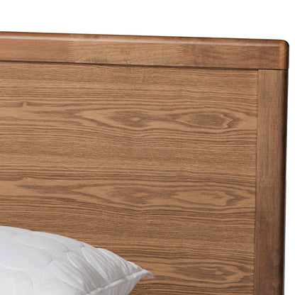Baxton Studio - Aras King Size Bed in Ash Walnut - Aras-Ash Walnut-King view 6