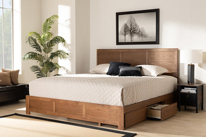 Baxton Studio - Aras King Size Bed in Ash Walnut - Aras-Ash Walnut-King view 10