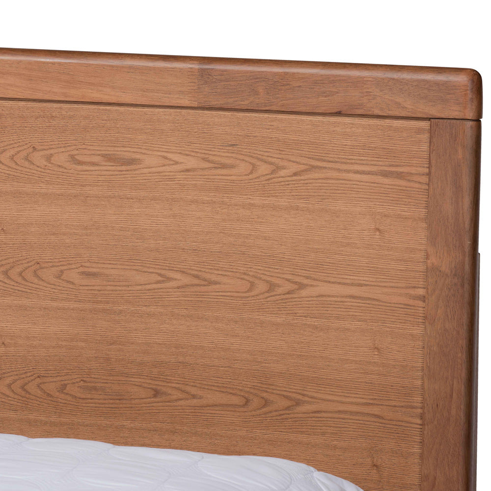 Baxton Studio - Aras Queen Size Bed in Ash Walnut - Aras-Ash Walnut-Queen view 6