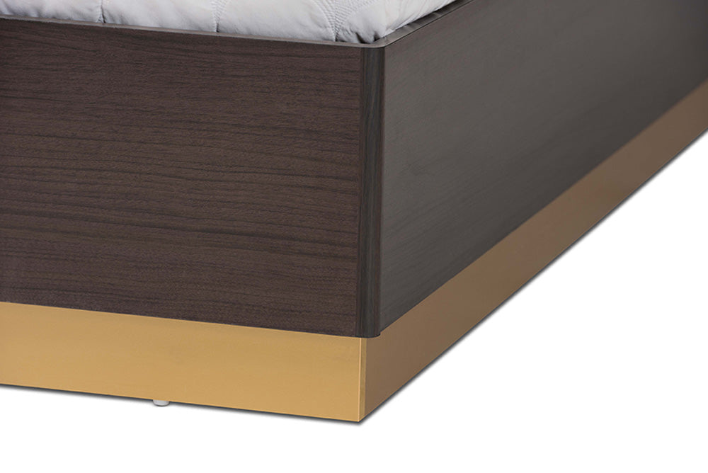 Baxton Studio - Arcelia Queen Size Bed - SEBED13032026-Modi Wenge/Gold-Queen view 6