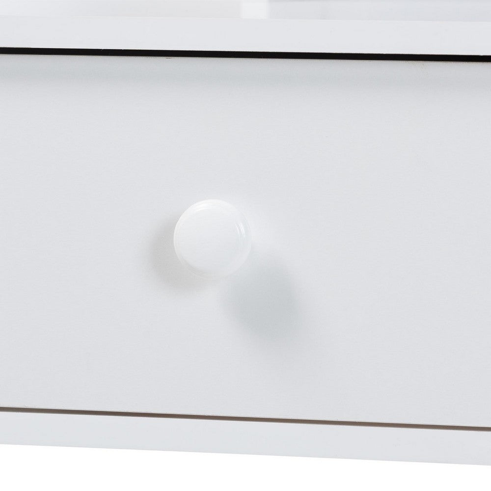 Baxton Studio - Archwood Desk in White - Spindle-White-Desk view 6