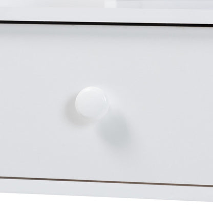 Baxton Studio - Archwood Desk in White - Spindle-White-Desk view 6