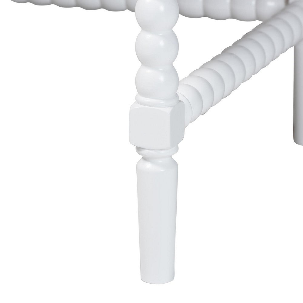 Baxton Studio - Archwood Desk in White - Spindle-White-Desk view 7