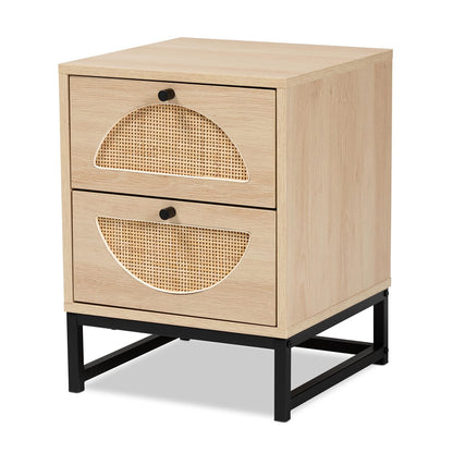 Baxton Studio - Ardon End Table in Light Brown/Black - MUS-005-Natural/Black view 1