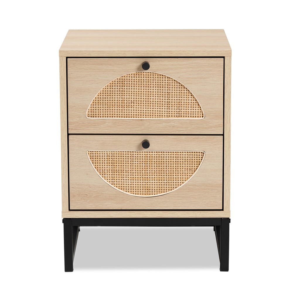 Baxton Studio - Ardon End Table in Light Brown/Black - MUS-005-Natural/Black view 3