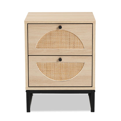 Baxton Studio - Ardon End Table in Light Brown/Black - MUS-005-Natural/Black view 3