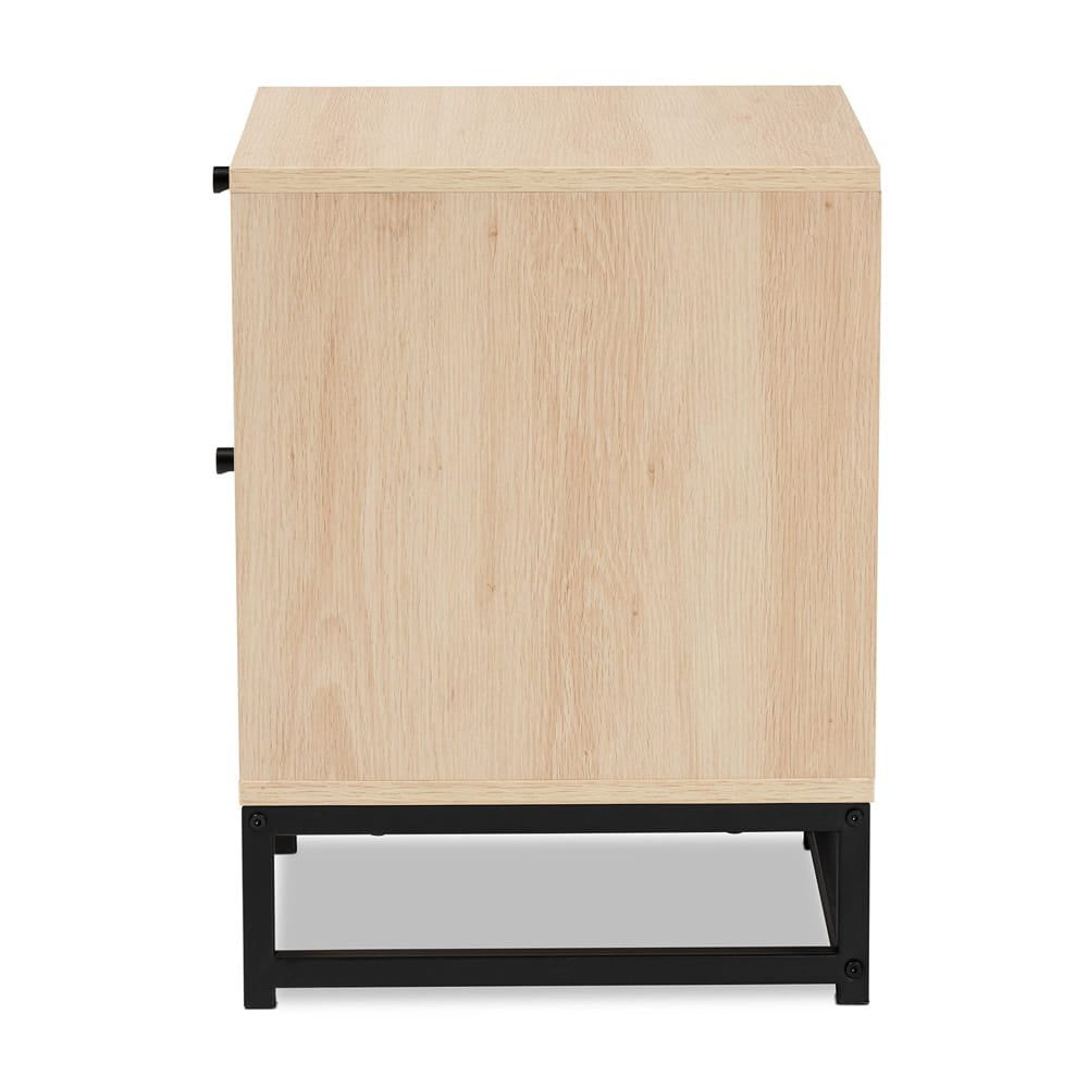 Baxton Studio - Ardon End Table in Light Brown/Black - MUS-005-Natural/Black view 4