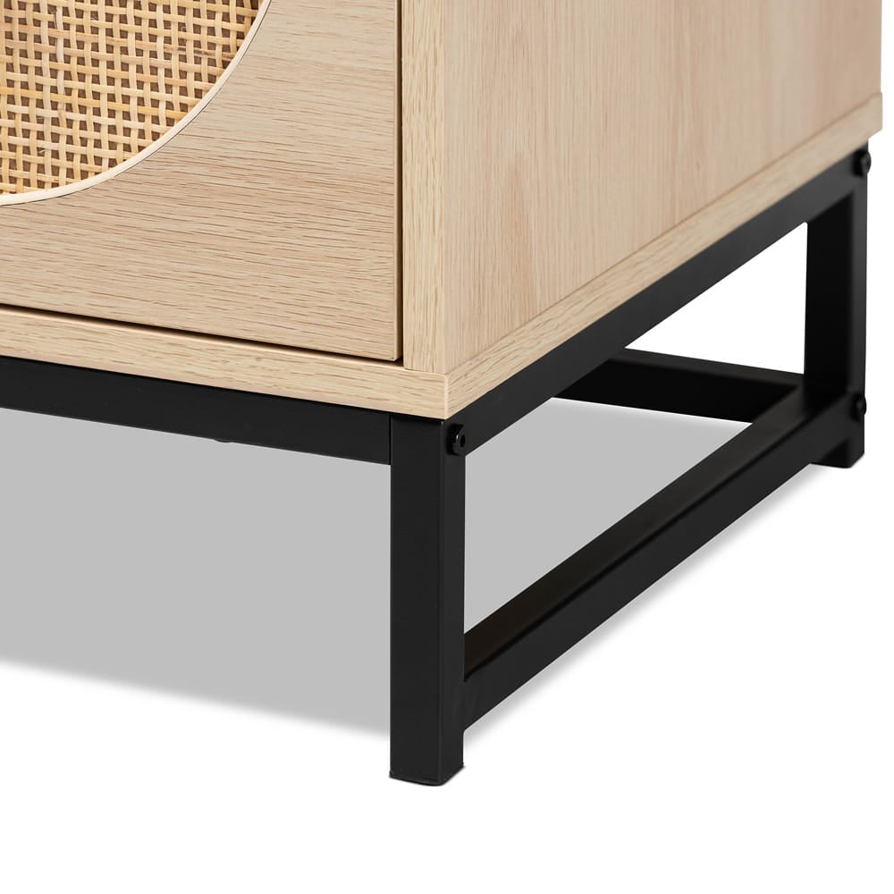 Baxton Studio - Ardon End Table in Light Brown/Black - MUS-005-Natural/Black view 6