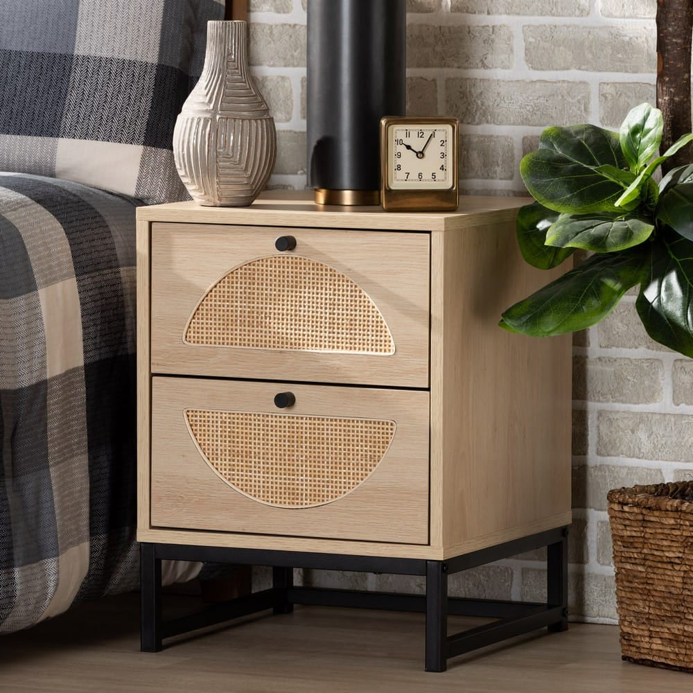 Baxton Studio - Ardon End Table in Light Brown/Black - MUS-005-Natural/Black view 8