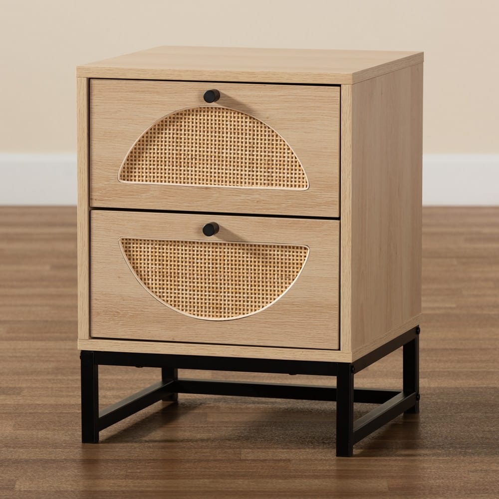 Baxton Studio - Ardon End Table in Light Brown/Black - MUS-005-Natural/Black view 9