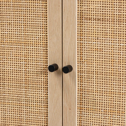 Baxton Studio - Ardon Storage Cabinet in Light Brown/Black - MUS-003-Natural/Black view 5