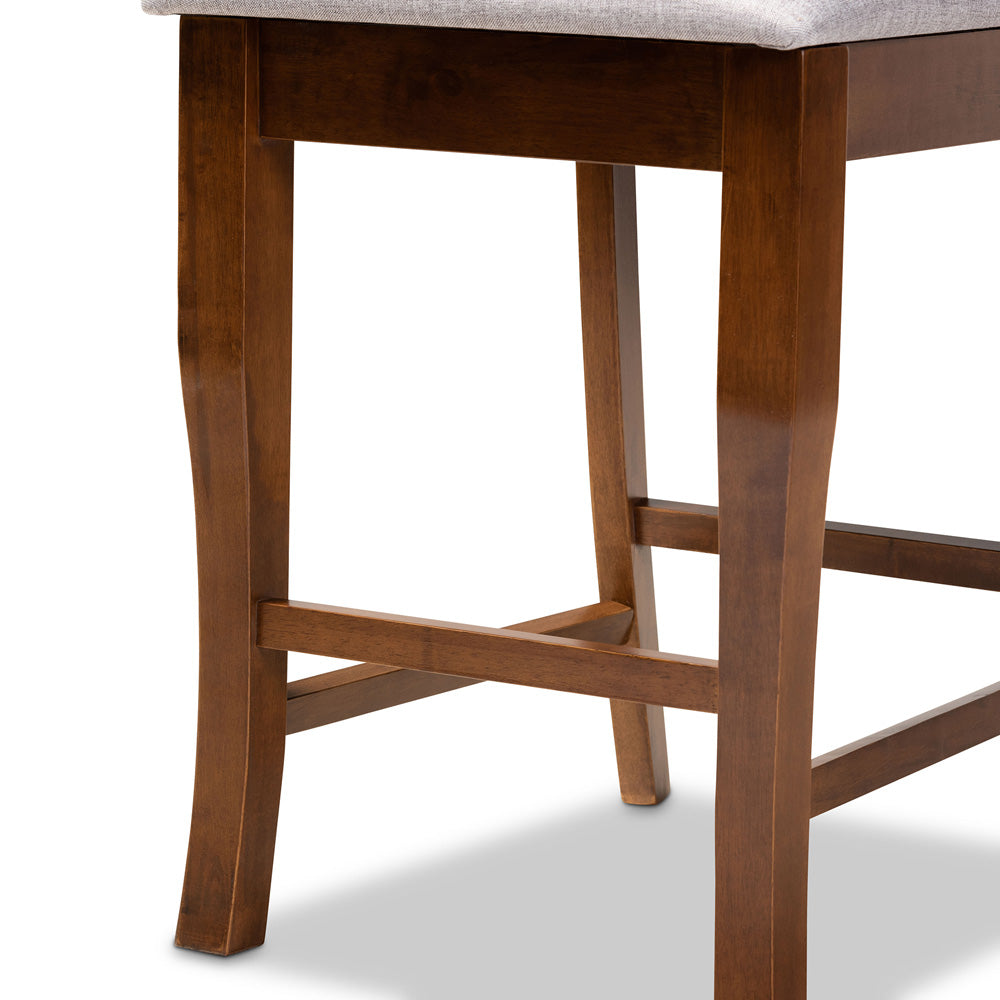 Baxton Studio - Aria Set of 2 Pub Stools in Grey/Walnut - RH320P-Grey/Walnut-PC view 5