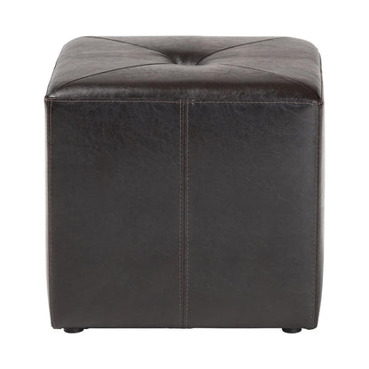 Baxton Studio - Aric Ottoman in Dark Brown - ST-20-brown-ottoman view 2