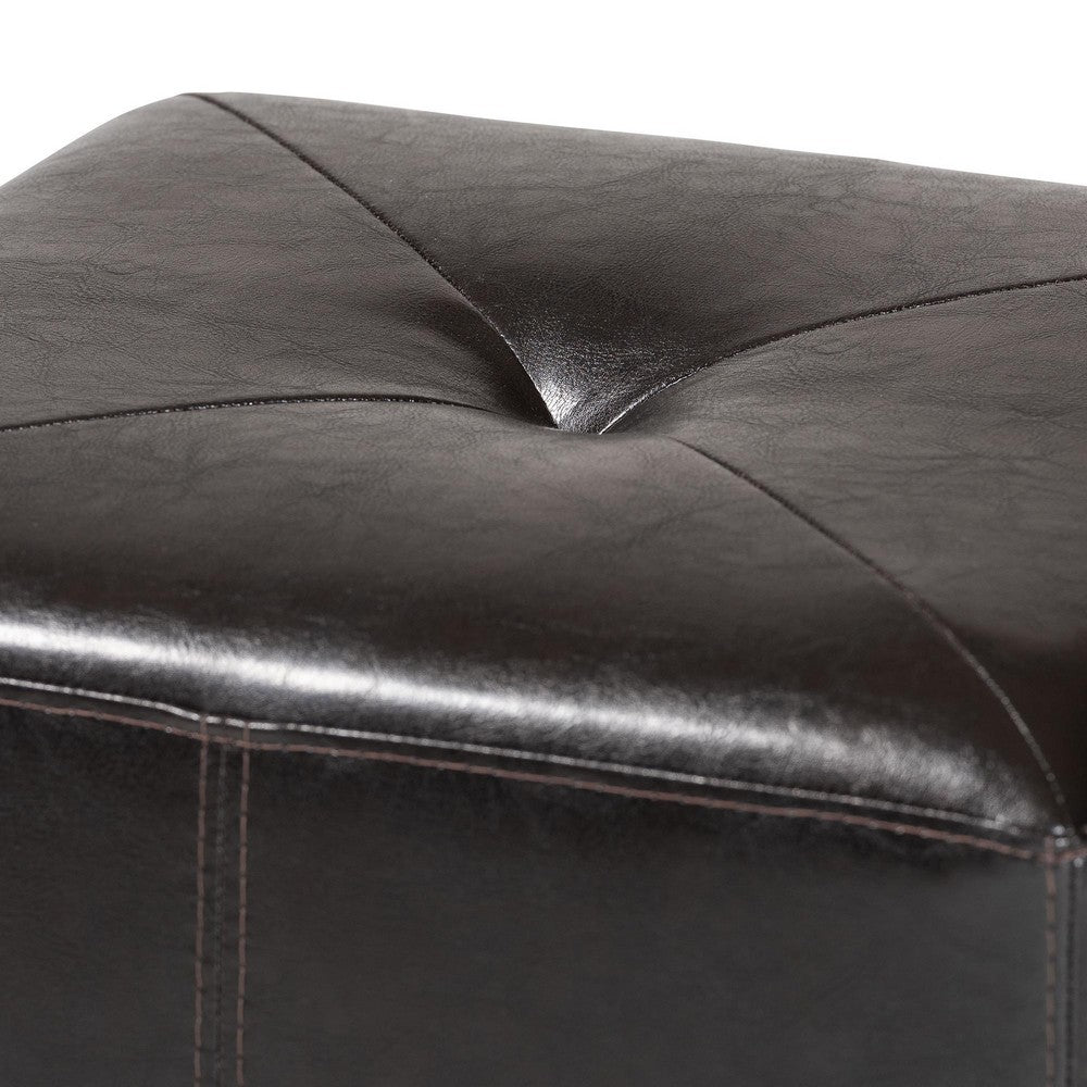 Baxton Studio - Aric Ottoman in Dark Brown - ST-20-brown-ottoman view 3