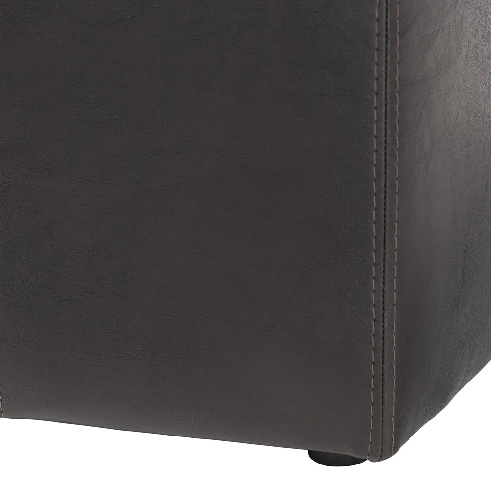 Baxton Studio - Aric Ottoman in Dark Brown - ST-20-brown-ottoman view 4