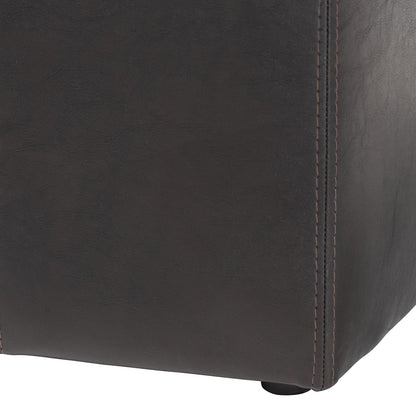 Baxton Studio - Aric Ottoman in Dark Brown - ST-20-brown-ottoman view 4