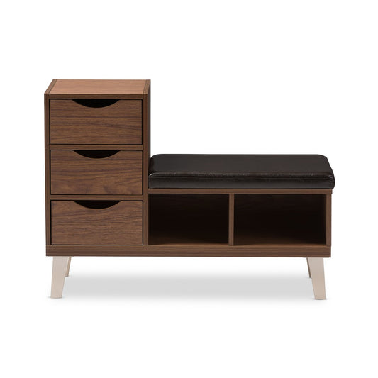 Baxton Studio - Arielle Bench in Walnut Brown - B-001-Walnut view 1