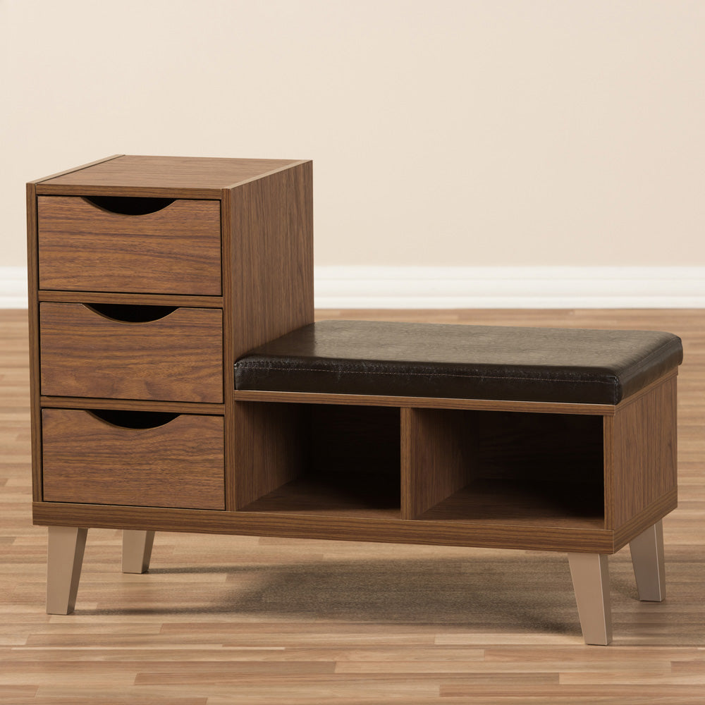 Baxton Studio - Arielle Bench in Walnut Brown - B-001-Walnut view 5