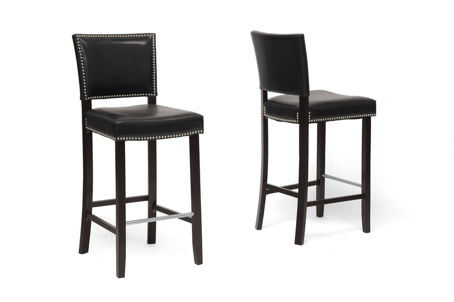 Baxton Studio - Aries Set of 2 Bar Stools in Black - BBT5112 Bar Stool-Black view 1