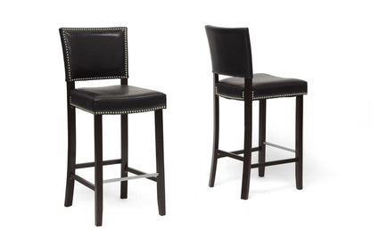 Baxton Studio - Aries Set of 2 Bar Stools in Black - BBT5112 Bar Stool-Black view 1