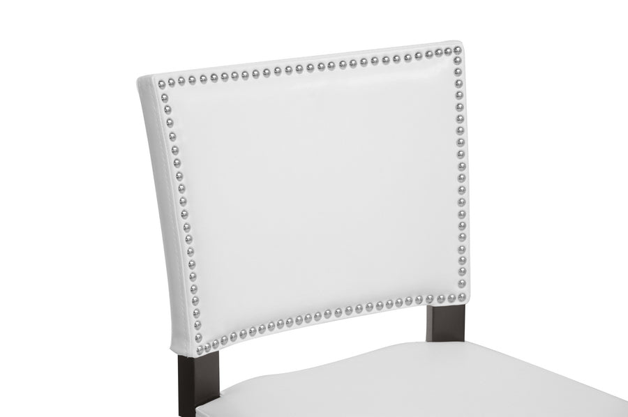 Baxton Studio - Aries Set of 2 Bar Stools in White - BBT5112 Bar Stool-White view 3
