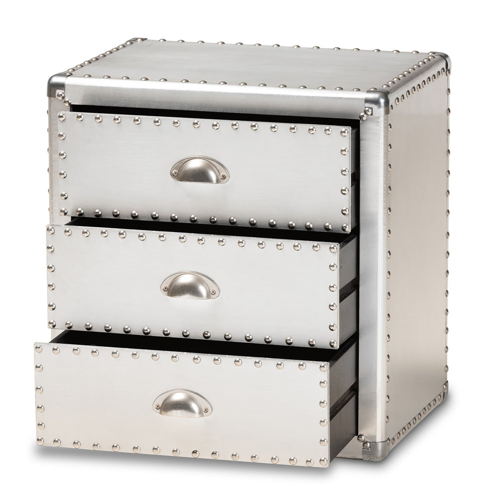 Baxton Studio - Armel End Table in Silver - JY17B163-Silver-ET view 2