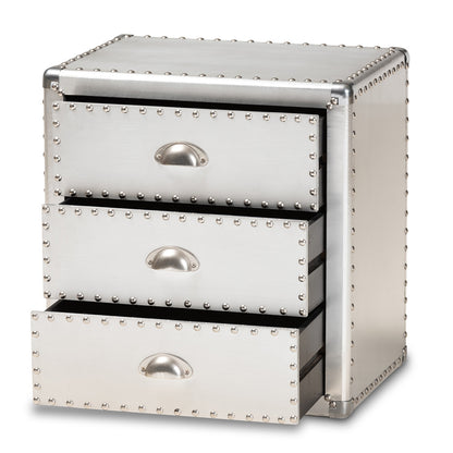 Baxton Studio - Armel End Table in Silver - JY17B163-Silver-ET view 2