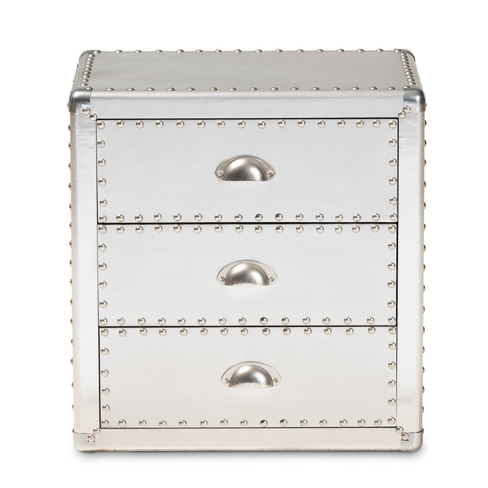 Baxton Studio - Armel End Table in Silver - JY17B163-Silver-ET view 3