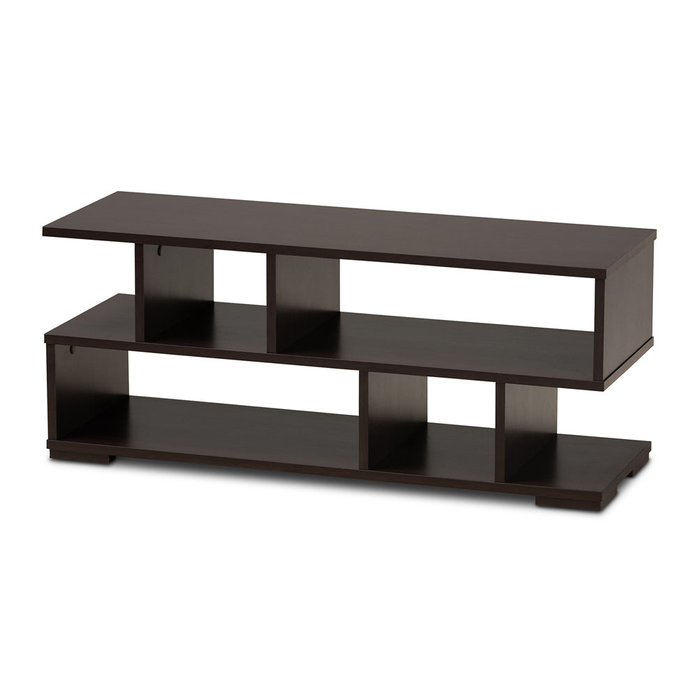 Baxton Studio - Arne TV Stand in Dark Brown - TV8001-Wenge-TV view 1