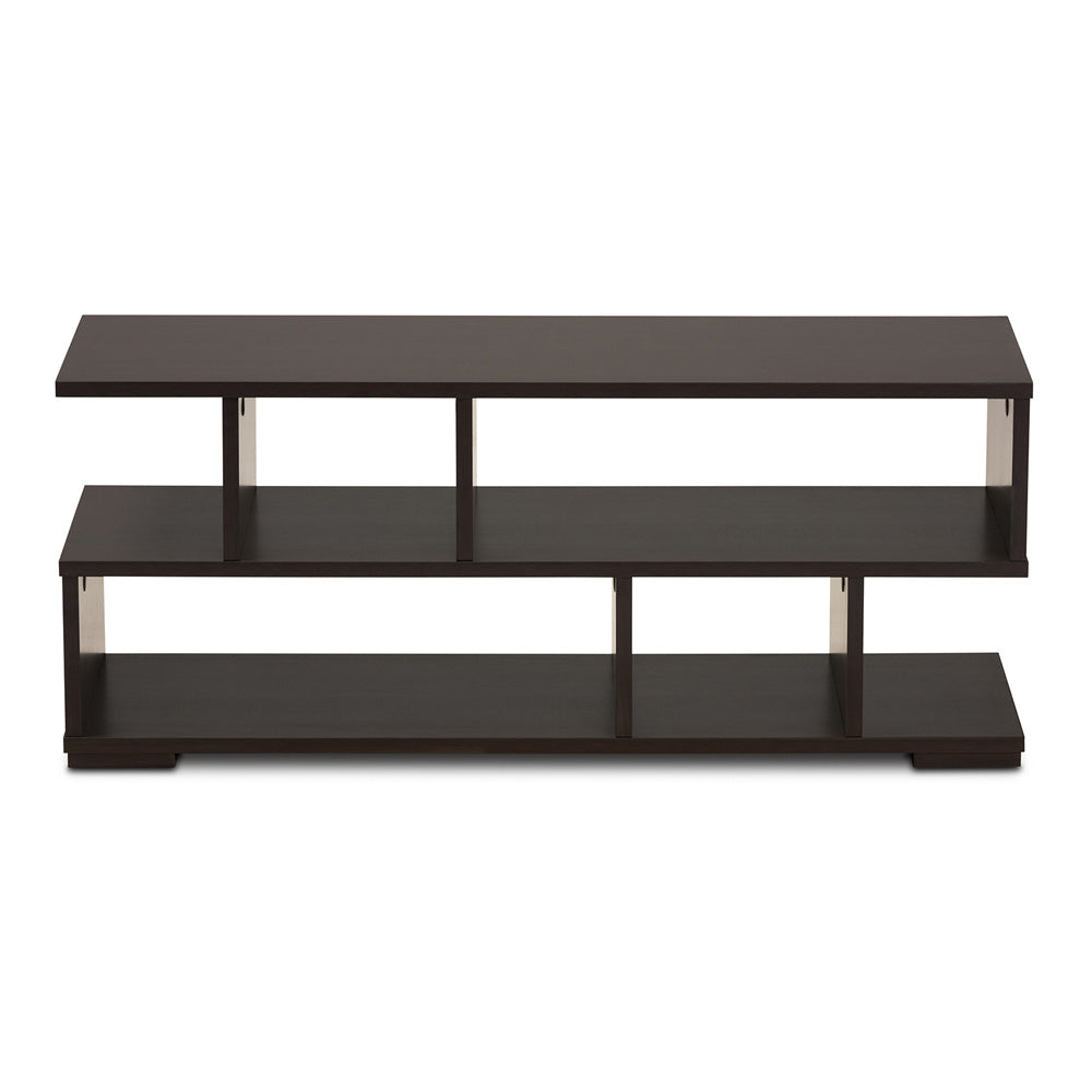 Baxton Studio - Arne TV Stand in Dark Brown - TV8001-Wenge-TV view 2