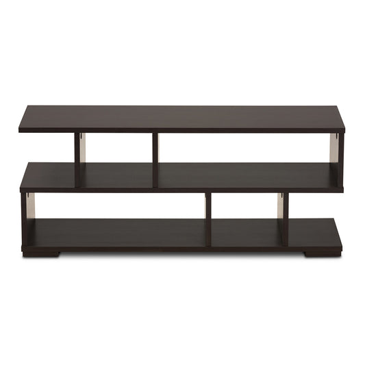Baxton Studio - Arne TV Stand in Dark Brown - TV8001-Wenge-TV view 2