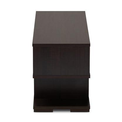 Baxton Studio - Arne TV Stand in Dark Brown - TV8001-Wenge-TV view 3