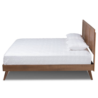 Baxton Studio - Artemis King Size Bed in Ash Walnut - Artemis-Ash Walnut-King view 2