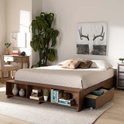 Baxton Studio - Arthur Full Size Bed in Ash walnut - MG6001-1S-Ash Walnut-4DW-Full view 8