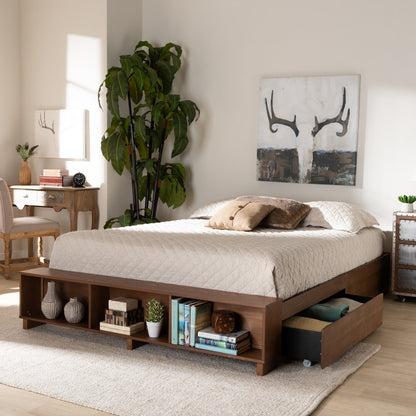 Baxton Studio - Arthur King Size Bed in Ash walnut - MG6001-1S-Ash Walnut-4DW-King view 9