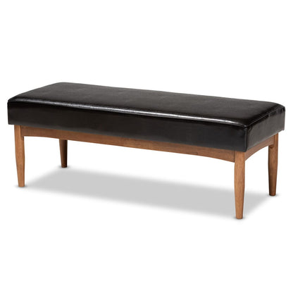 Baxton Studio - Arvid Dining Bench in Dark Brown/Walnut Brown - BBT8051-Dark Brown/Walnut-Bench view 1