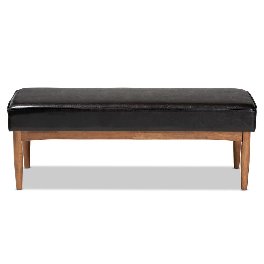 Baxton Studio - Arvid Dining Bench in Dark Brown/Walnut Brown - BBT8051-Dark Brown/Walnut-Bench view 2
