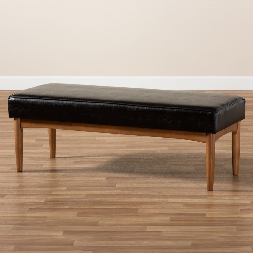 Baxton Studio - Arvid Dining Bench in Dark Brown/Walnut Brown - BBT8051-Dark Brown/Walnut-Bench view 7