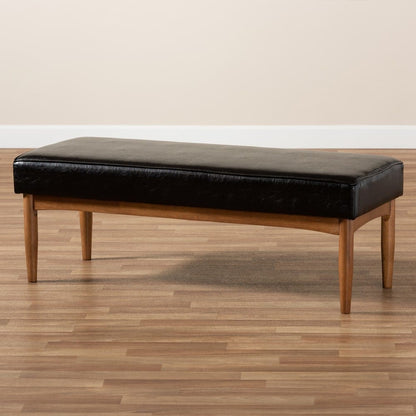 Baxton Studio - Arvid Dining Bench in Dark Brown/Walnut Brown - BBT8051-Dark Brown/Walnut-Bench view 7