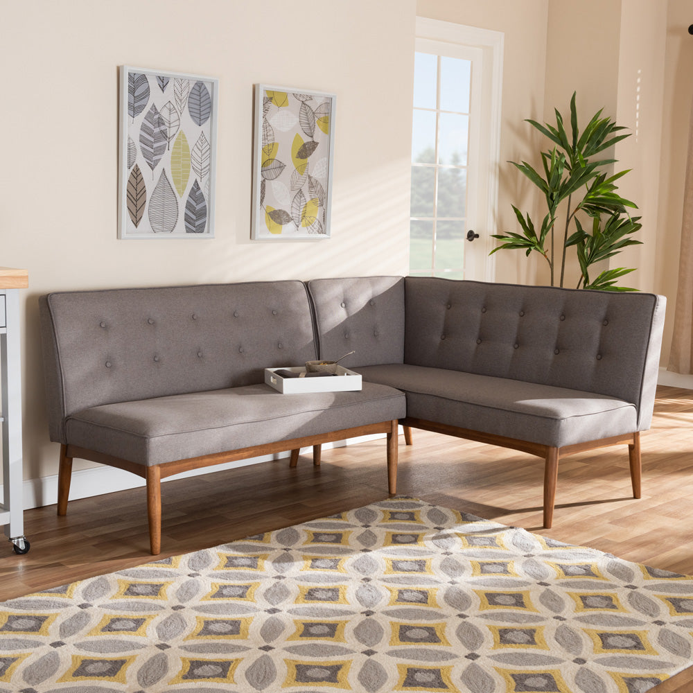 Baxton Studio - Arvid Dining Bench in Gray - BBT8051-Grey-2PC SF Bench view 4