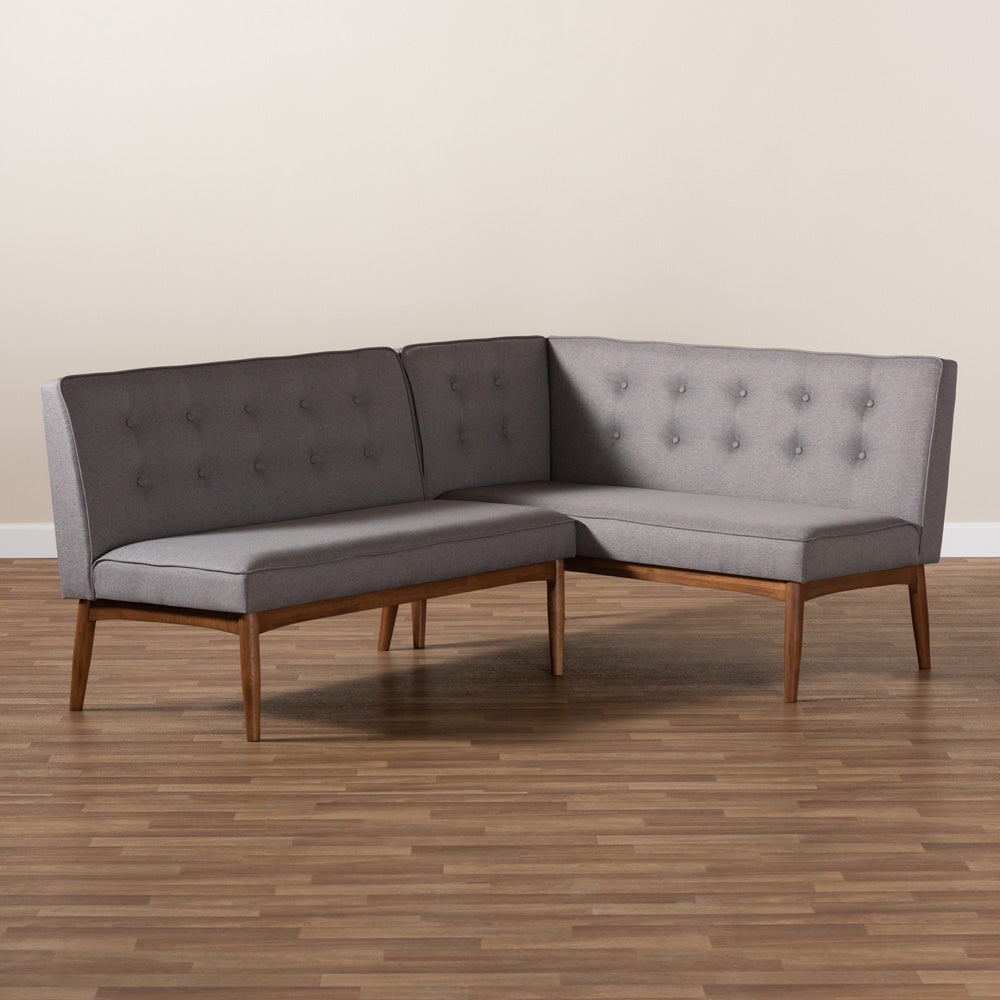 Baxton Studio - Arvid Dining Bench in Gray - BBT8051-Grey-2PC SF Bench view 5