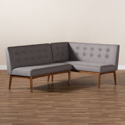 Baxton Studio - Arvid Dining Bench in Gray - BBT8051-Grey-2PC SF Bench view 5