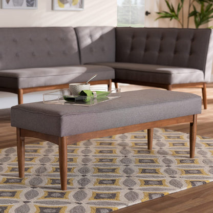 Baxton Studio - Arvid Dining Bench in Gray - BBT8051-Grey-Bench view 5